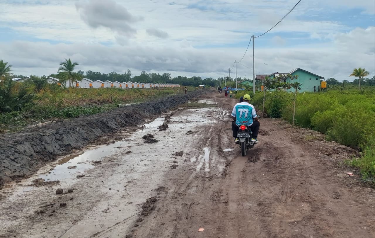 KAWASAN TRANSMIGRASI: Tampak kawasan pemumikan transmigrasi di Desa Tanjung Buka, Kecamatan Tanjung Palas Tengah, Bulungan.