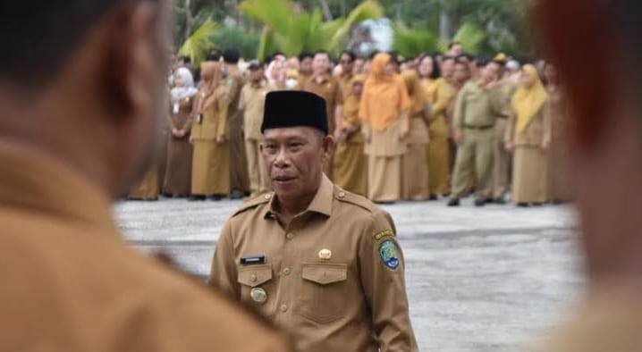 SAPA ASN: Bupati Bulungan menyapa ASN usai apel Senin di Kantor Bupati Bulungan.