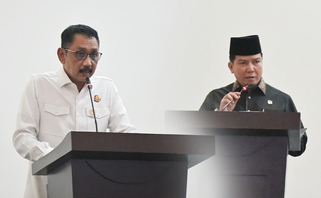 Kepala Kejati Kaltara, Yudi Indra Gunawan dan Ketua DPRD Kaltara, Achmad Djufrie.  &nbsp;