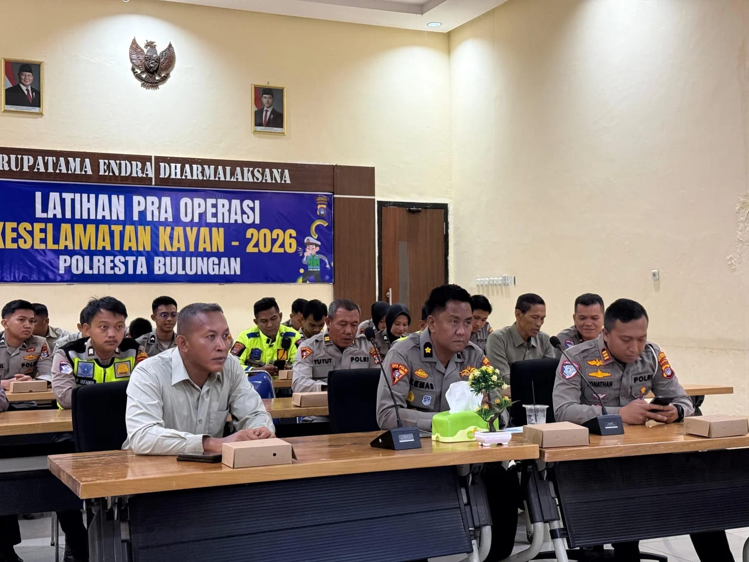 OPERASI: Kabag Ops Polresta Bulungan memimpin Latpraops di Mako Polresta Bulungan.