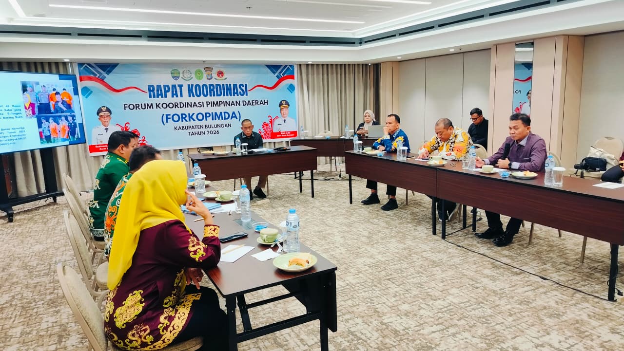 JAGA KONDUSIFITAS: Bupati Bulungan, Syarwani memimpin rakor Forkopimda Bulungan.