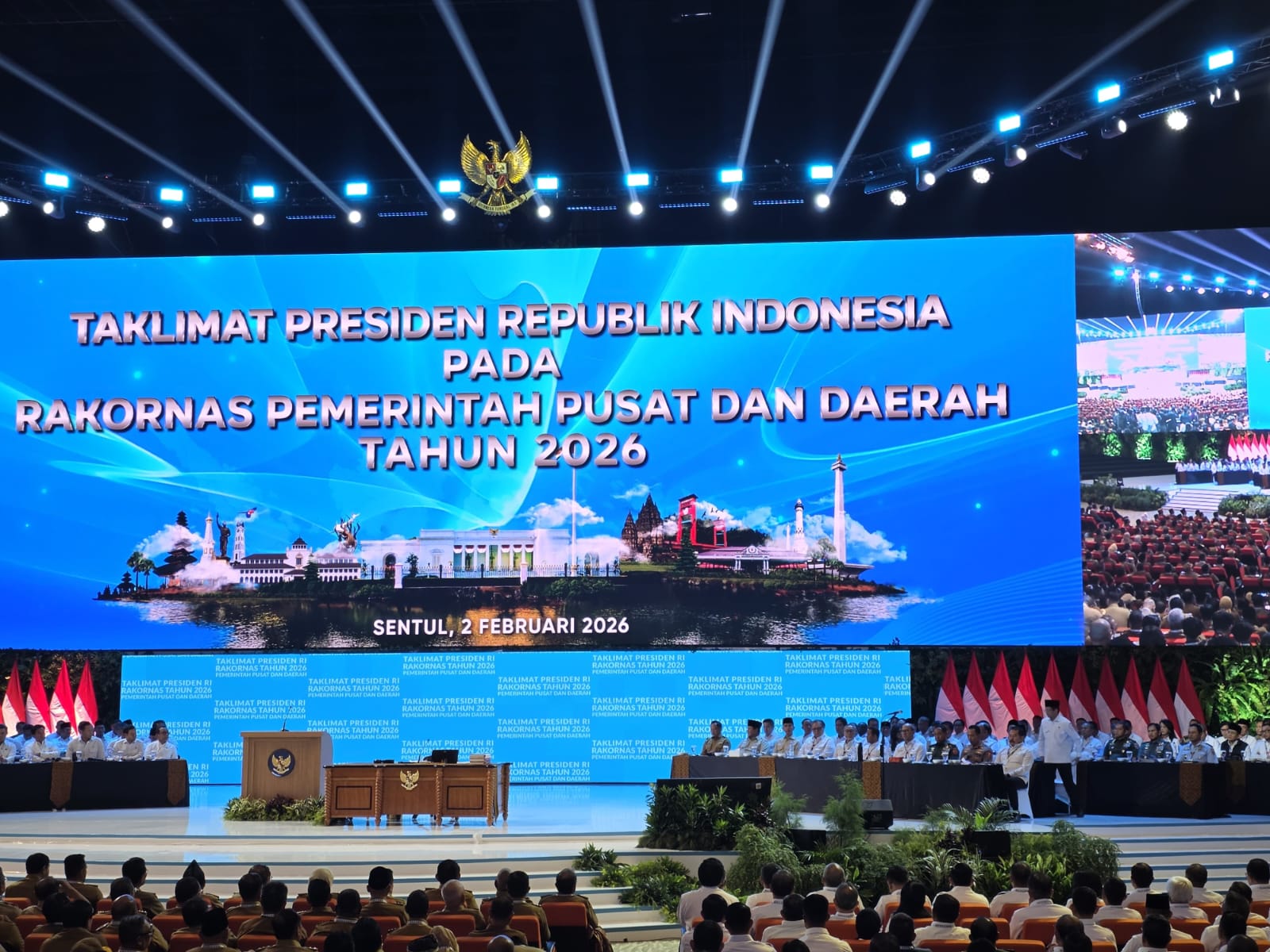 SINERGI : Bupati Nunukan H. Irwan Sabri didampingi Wakil Bupati Nunukan Hermanus mengikuti Rakornas  Pemerintahan Pusat dan Daerah Tahun 2026.