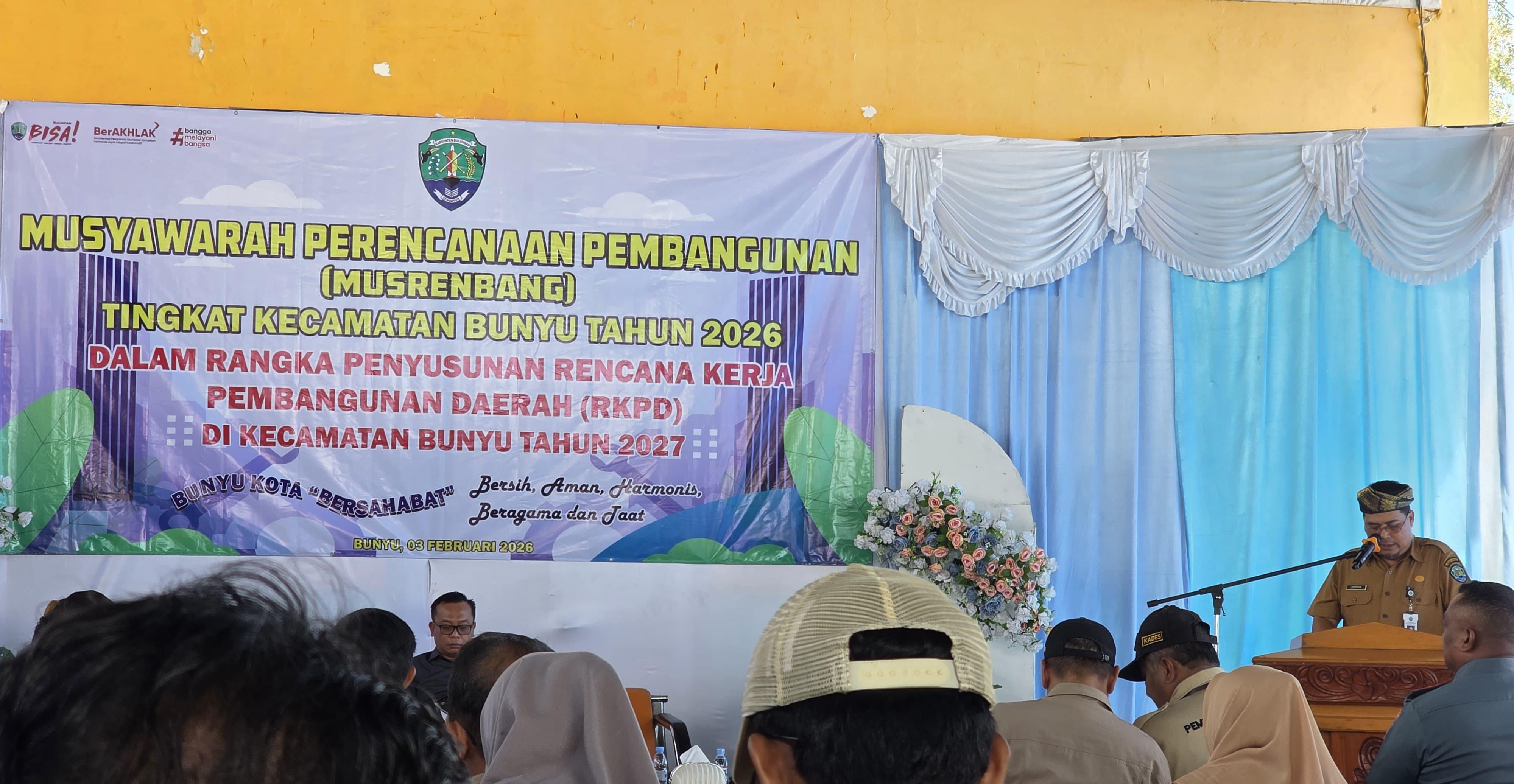 MUSRENBANG: Kegiatan musrenbang di Kecamatan Bunyu, baru-baru ini.