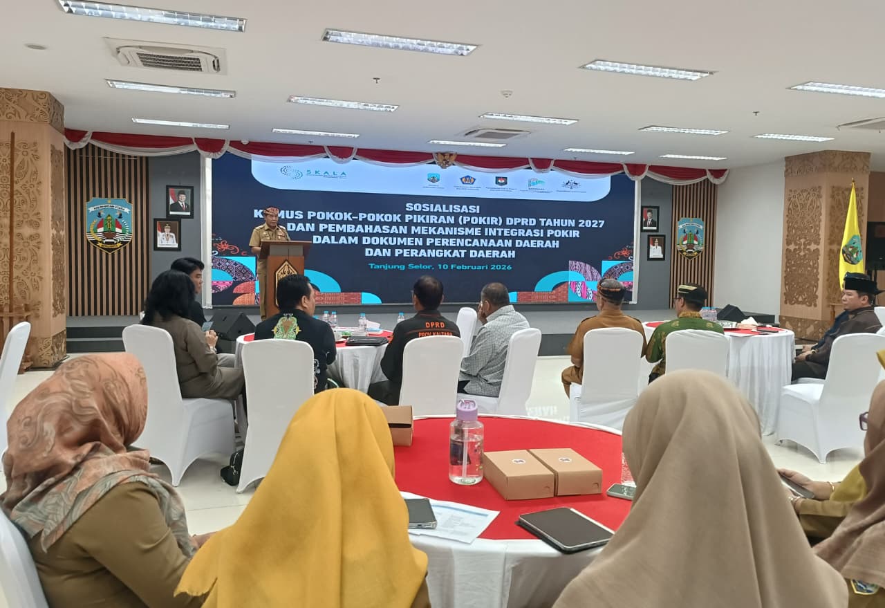 TERKAIT PEMBANGUNAN: Gubernur Kaltara, H. Zainal Arifin Paliwang membuka sosialisasi kamus pokir DPRD Kaltara.