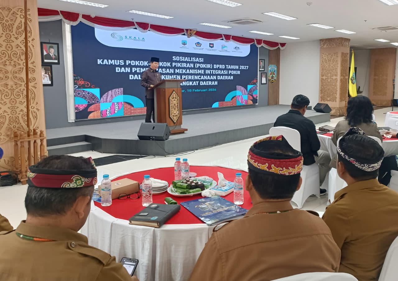 MEKANISME: Ketua DPRD Kaltara, H. Achmad Djufrie sambutan di sosialisasi pokir DPRD 2027.