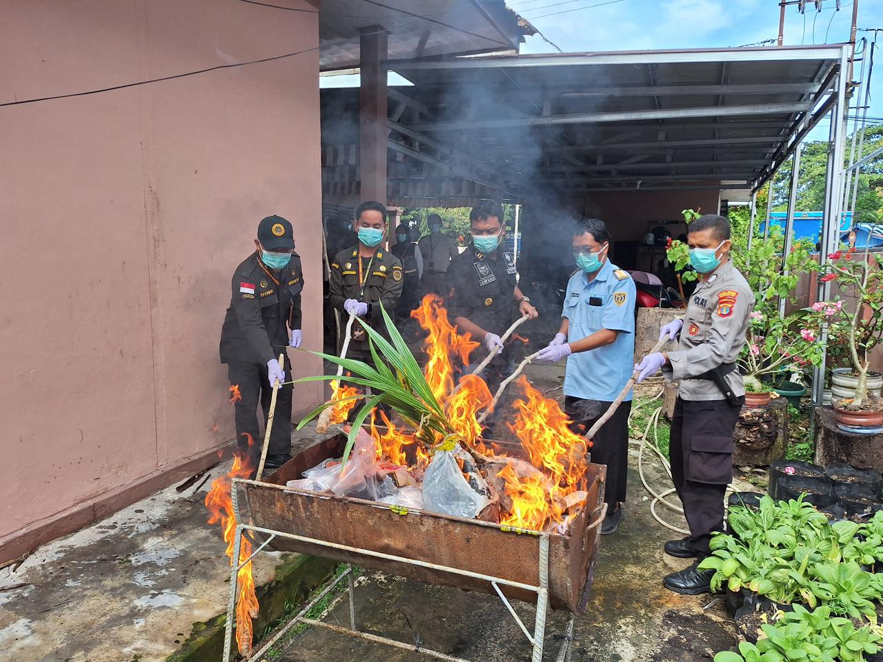 DIMUSNAHKAN : Sejumlah produk hewan dan benih tanaman ilegal yang masuk tanpa dokumen resmi di Satuan Pelayanan PLBN Nunukan dimusnahkan Karantina Kaltara.