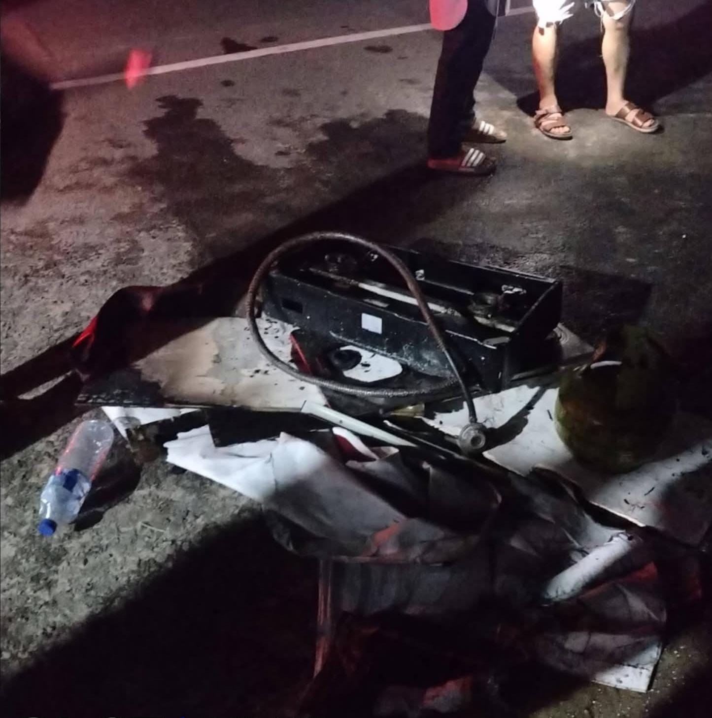 TERBAKAR : Kondisi kompor gas yang digunakan untuk memasak namun memicu kebakaran di kios yang berada di Nunukan Selatan.