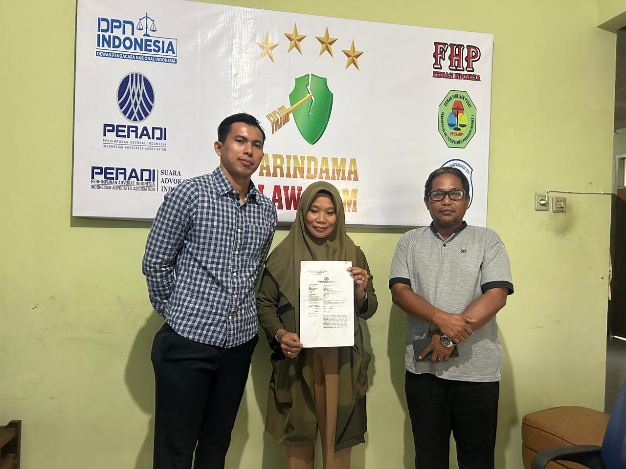 KEPASTIAN HUKUM : pelapor Norjanah, melalui penasehat hukumnya Golklas Tambun mendesak kepastian hukum atas perkara yang telah berjalan lebih dari empat bulan sejak dilaporkan p