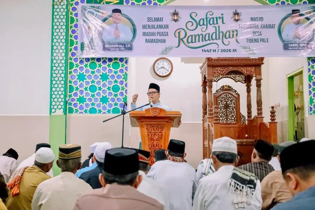 BERI SAMBUTAN:Kegiatan rutin Safari Ramadan yang digelar Pemkab Tana Tidung.