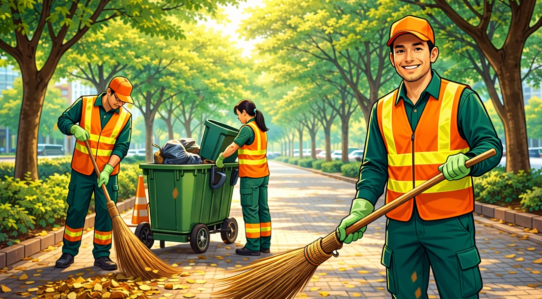 Ilustrasi petugas kebersihan.