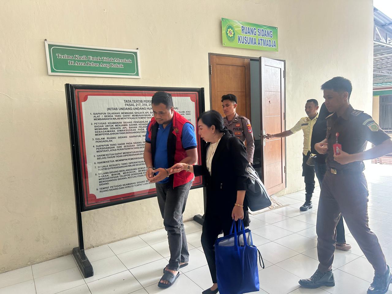 DITUNDA : Terdakwa TPPU perkara narkotika Johansyah bin Darwin alias Bagong usai mengikuti persidangan di PN Tarakan namun tertunda setelah JPU belum menghadirkan saksi.