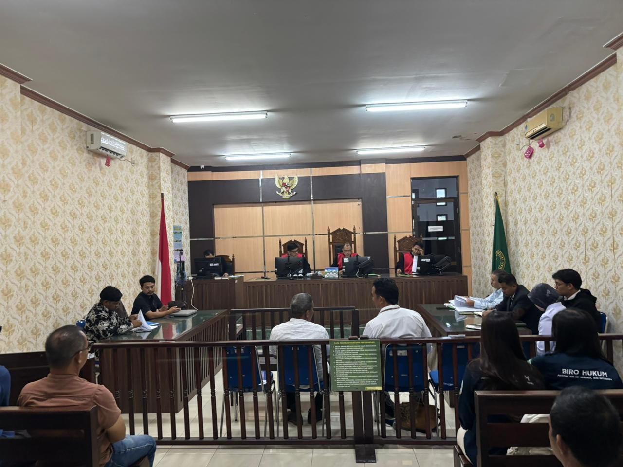 SIDANG: Suasana sidang PMH sengketa tanah di PN Tanjung Selor.  