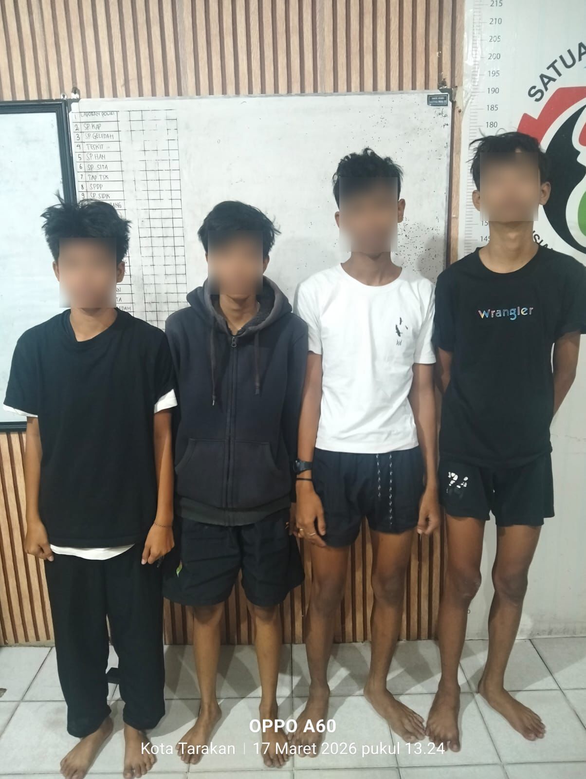 DIREHAP : Keempat pelaku yang didapati pesta sabu dan tiga diantaranya adalah pelajar SMP.  