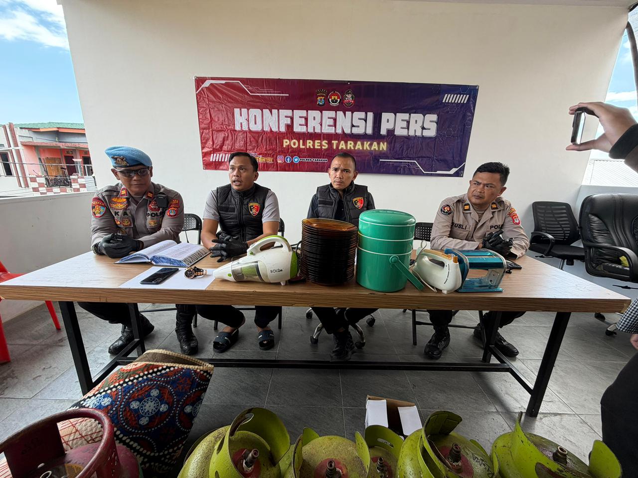 ELIAZAR/RADAR TARAKAN  RESIDIVIS : Pihak kepolisian mendapati pelaku yang berhasil membobol 3 unit rumah merupakan residivis.