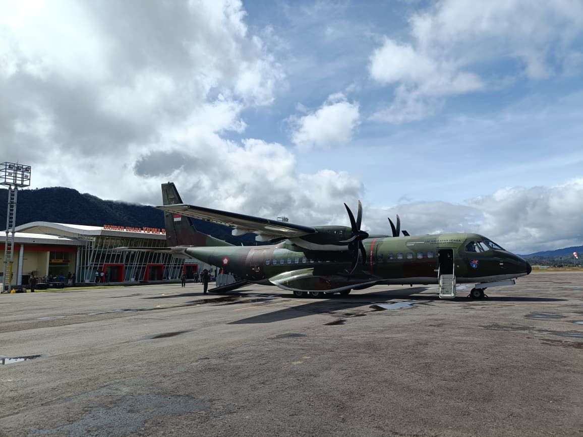 BEROPERASI :Sejak Maret 2026 TNI AU melalui Lanud Anang Busra kini menambah frekuensi penerbangan rute Tarakan&ndash;Krayan&ndash;Tarakan dengan CN-295.