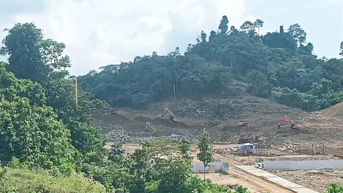 PENDIDIKAN: Pembangunan SMA Unggul Garuda yang tengah berproses di Tanjung Selor. FOTO: IWAN K/RADAR TARAKAN

