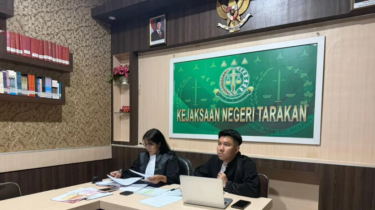 BERSIDANG : JPU Kejari Tarakan mengikuti sidang lanjutan dugaan tipikor penyaluran KUR di salah satu Bank BUMN. ISTIMEWA&nbsp;