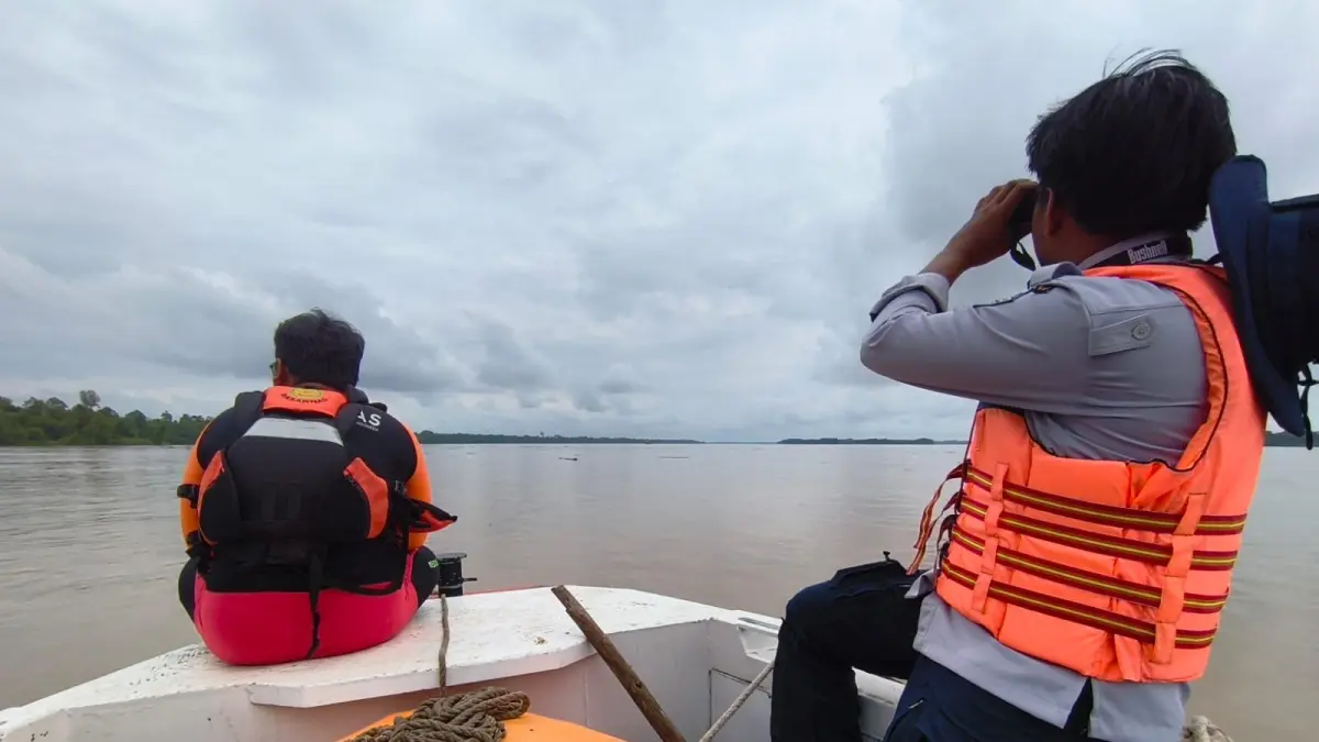 TANTANGAN : Kondisi perairan KTT dan Pulau Bunyu yang dikenal memiliki pertemuan arus berbahaya menjadi tantangan bagi tim SAR saat melakukan operasi SAR. ISTIMEWA