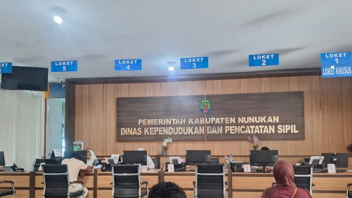 PELAYANAN : Kondisi pelayanan administrasi di Dinas Kependudukan dan Pencatatan Sipil (Disdukcapil) Nunukan.