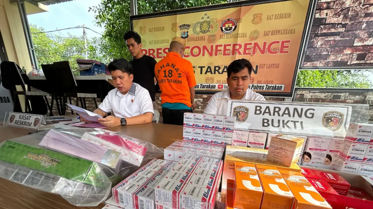 ILEGAL : Kosmetik ilegal yang berhasil diamankan aparat penegak hukum.&nbsp;ELIAZAR/RADAR TARAKAN&nbsp;