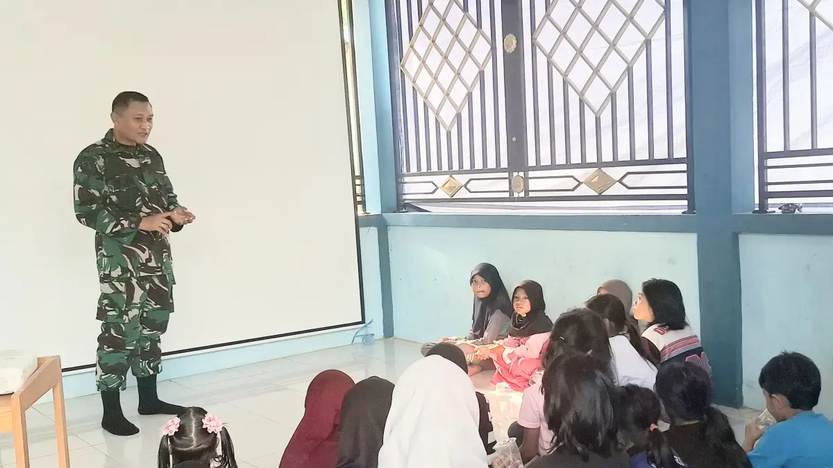 BELAJAR CERIA: Dandim Tana Tidung menyampaikan sambutan di acara launching Mulawarman Belajar Bersama Ceria. (FOTO: ISTIMEWA)