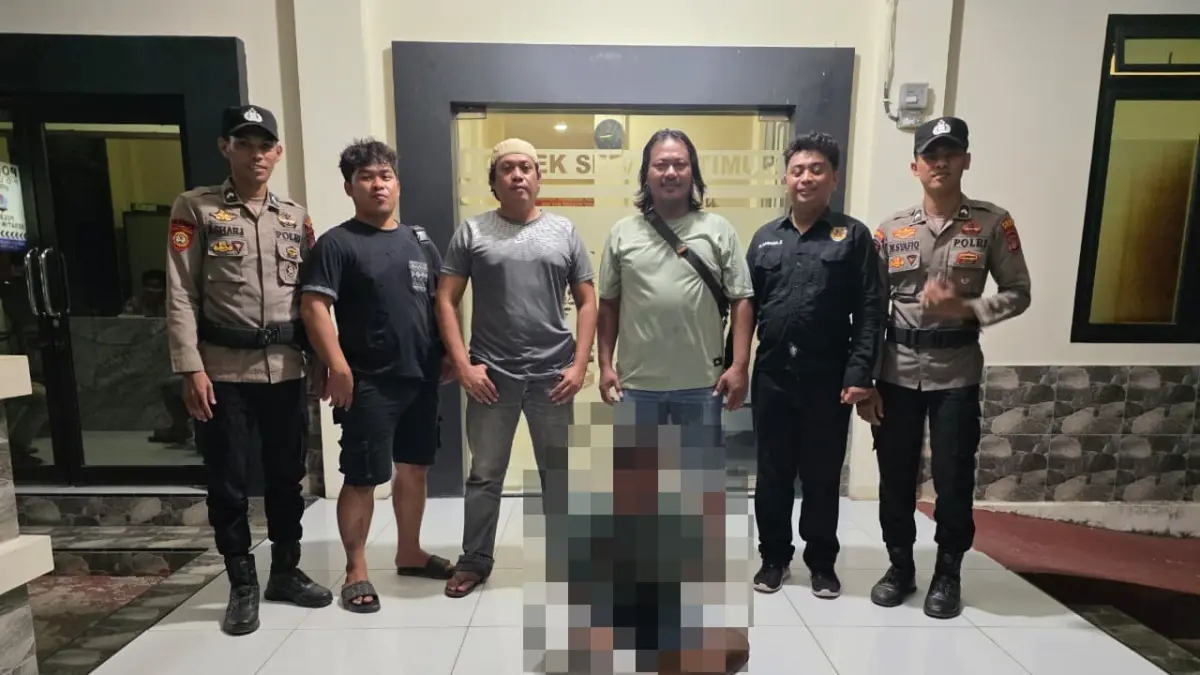 DIBEKUK : Pelaku pencurian sound sistem Masjid As-Sidiq diamankan di Mako Polsek Sebatik Timur usai dibekuk.&nbsp;