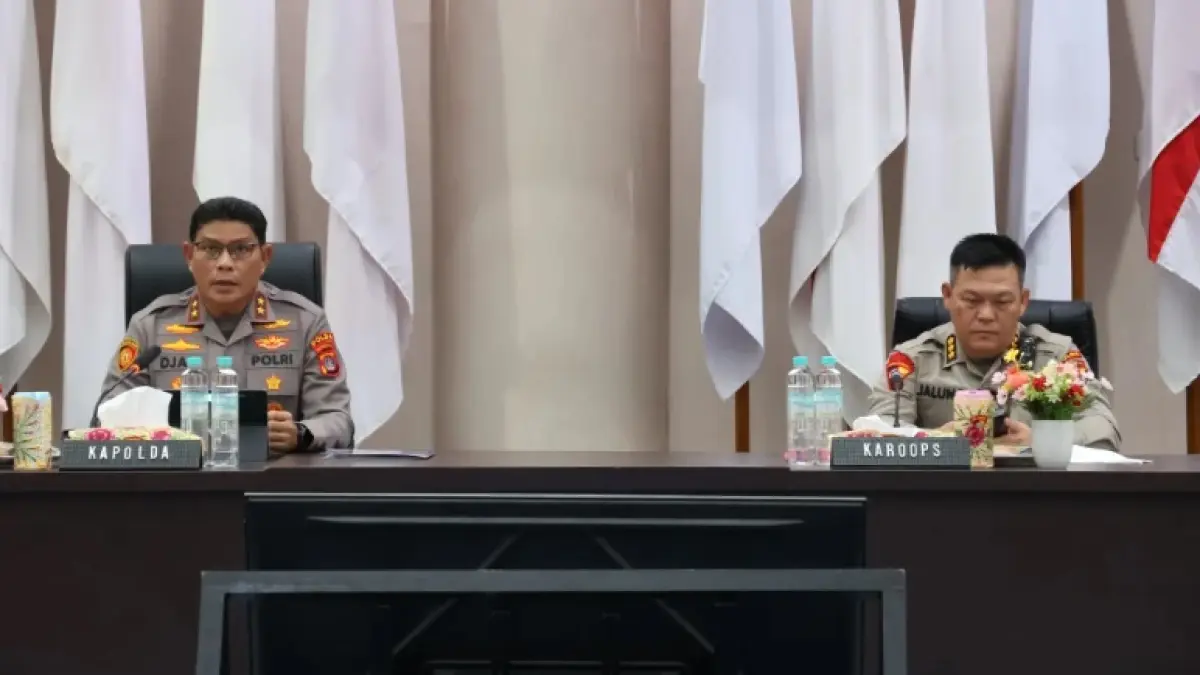 KINERJA : Kapolda Kaltara Irjen Pol Djati Wiyoto Abadi menyampaikan kinerja Polres Tarakan dalam capaian menonjol sebagai satuan dengan jumlah penyelesaian perkara tunggakan terbanyak.&nbsp;ISTIMEWA