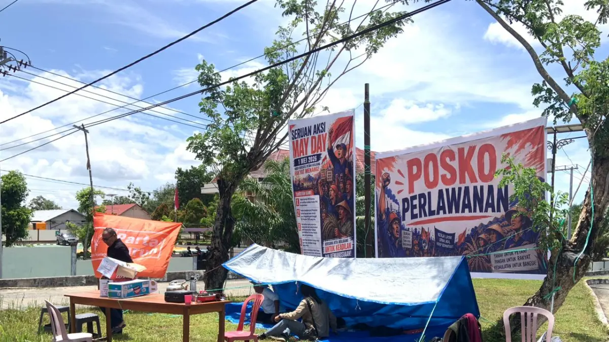 POSKO: Tampak Posko Aspirasi yang dibuka oleh DPD SPBI Kaltara. FOTO: RADAR TARAKAN