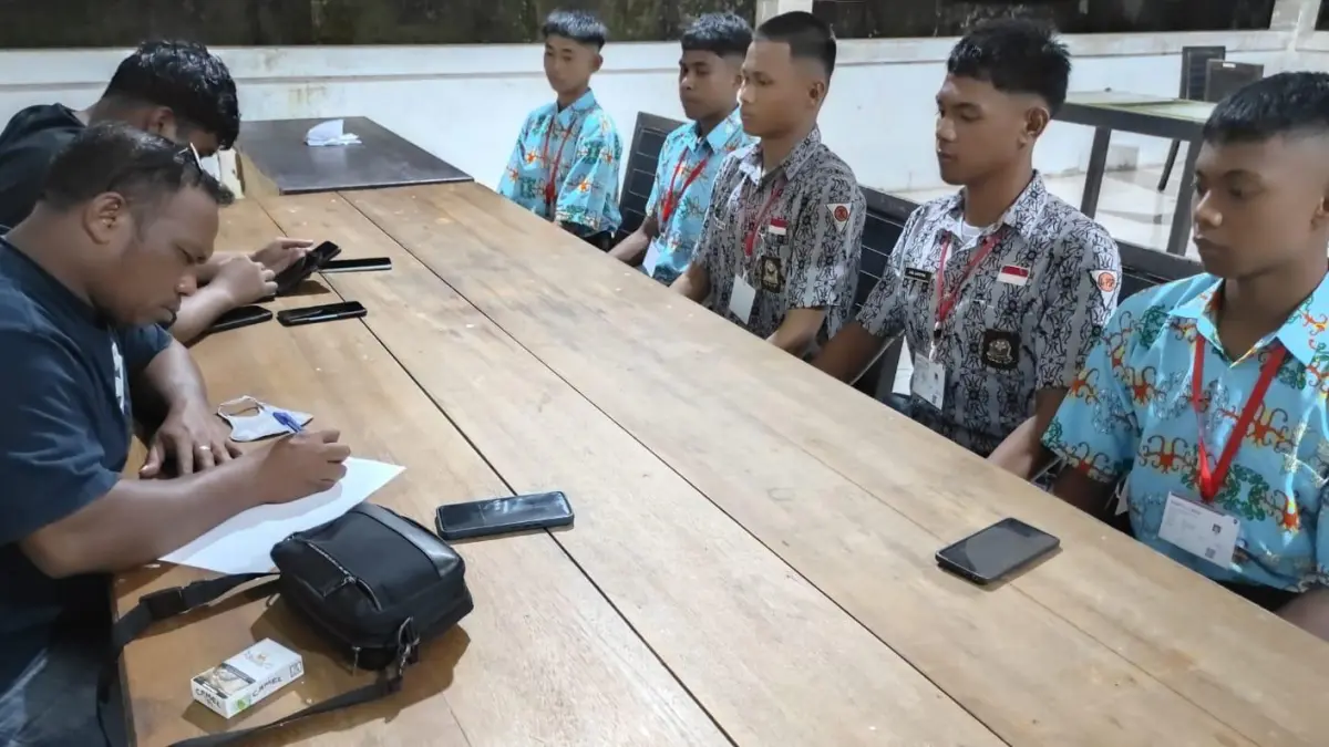 SELEKSI : Peserta Calon Pasukan Pengibar Bendera Pusaka (Capaski) Kabupaten Nunukan 2026 saat mengikuti tahapan penelusuran jejak digital.&nbsp;