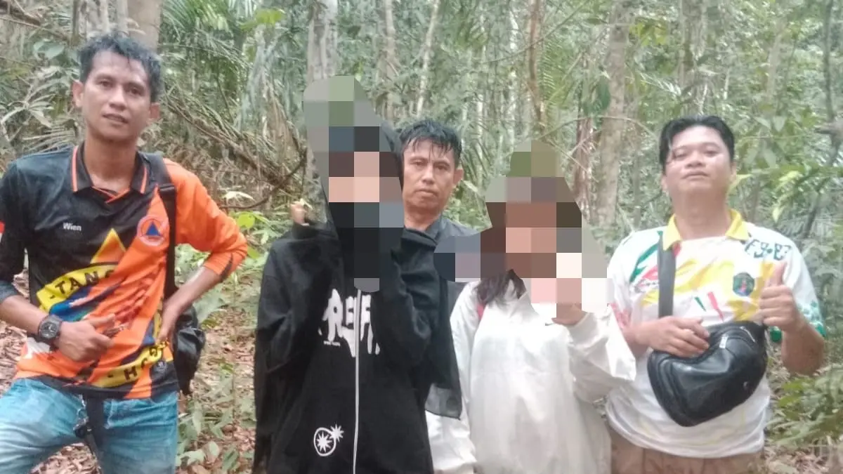 DITEMUKAN : Dua remaja yang dikabarkan tersesat berhasil ditemukan tim gabung BPBD Nunukan, petugas pariwisata dan warga.&nbsp;