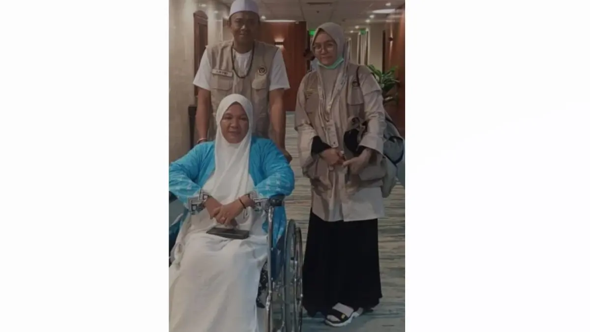 CEDERA : Kondisi Ismawati seorang jemaah haji asal Tarakan yang mengalami insiden terjatuh dari pintu bus. ISTIMEWA