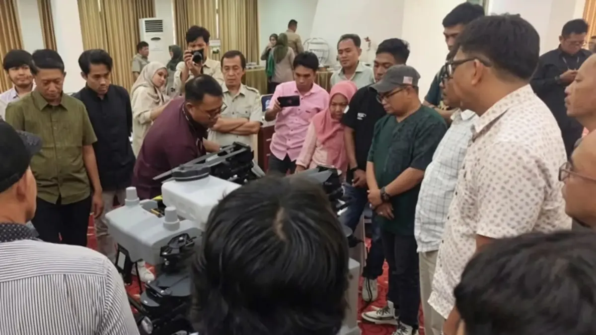 LATIHAN: Pelatihan dasar penggunaan drone Pari Sprayer Agra 30. FOTO: PEMKAB BULUNGAN