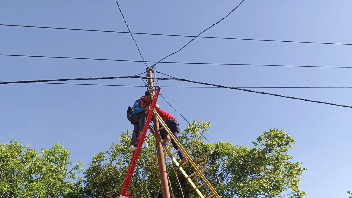 EVAKUASI: Kecelakaan kerja petugas PLN masih dilakukan investigasi internal. 