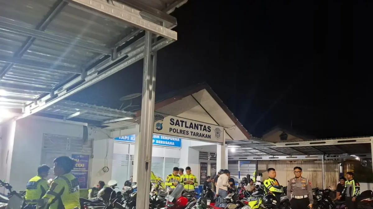 DITINDAK : Sejumlah kendaraan yang ditindak Satlantas Polres Tarakan usai didapati menggunakan knalpot brong. SATLANTAS POLRES TARAKAN 