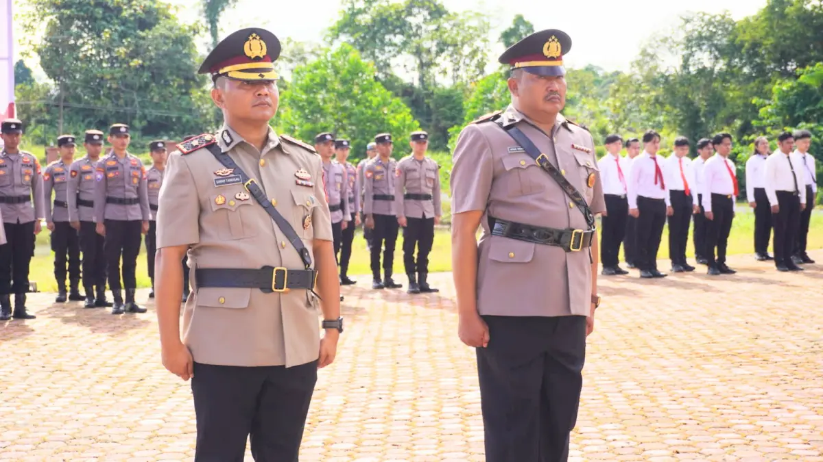ROTADI: Serah terima jabatan Wakapolres di halaman Mako Polres Tana Tidung, Selasa (26/5). FOTO: ISTIMEWA