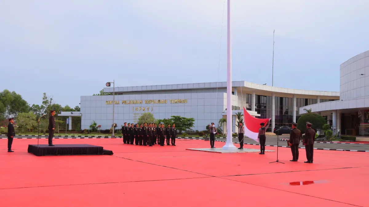 HARI PANCASILA: Pelaksanaan apel Hari Pencasila di Mapolda Kaltara, Senin (1/6). FOTO: DOK POLDA KALTARA