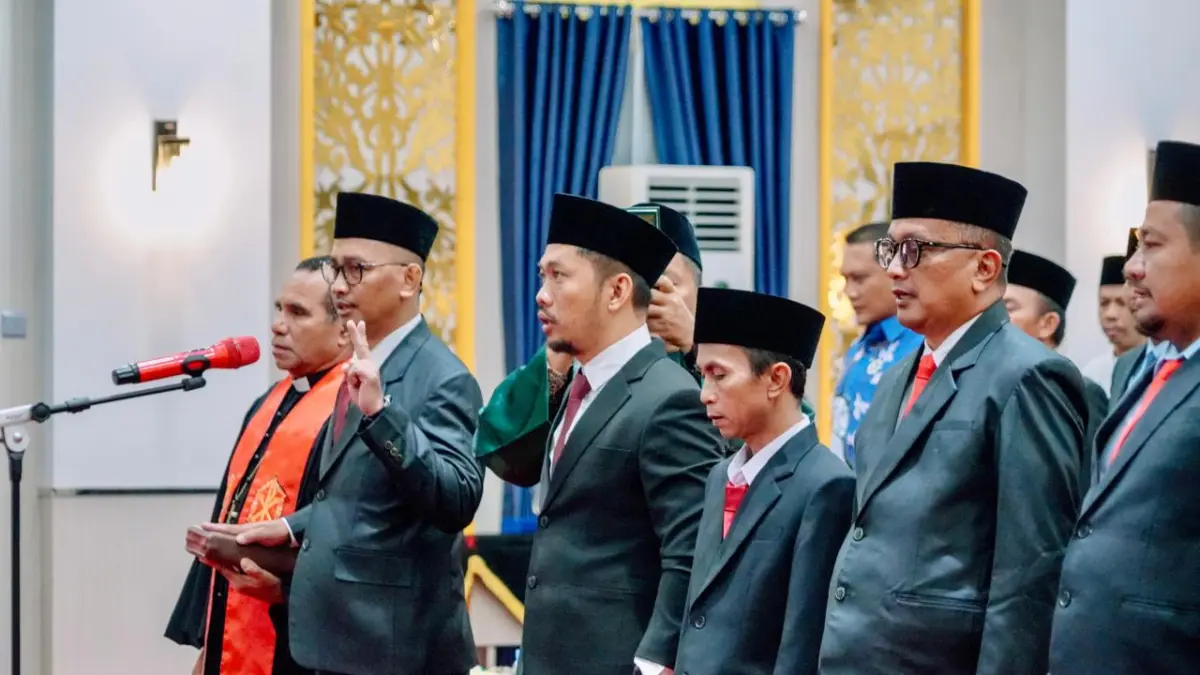 JABATAN BARU: Pelantikan dan pengambilan sumpah jabatan JPT Pratama Tana Tidung. (FOTO: DISKOMINFO)