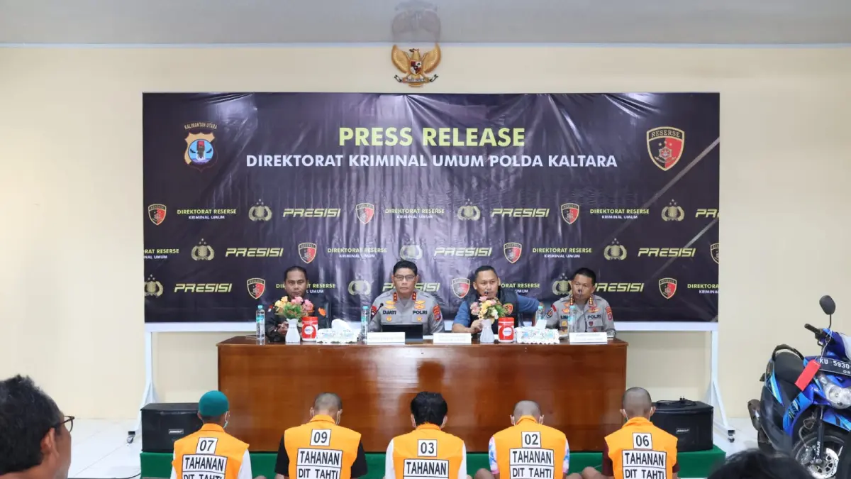 BERIKAN KETERANGAN: Kapolda Kaltara Irjen Pol Djati Wiyoto Abadhy memberikan keterangan pengungkapan kasus. FOTO: DOK POLDA KALTARA