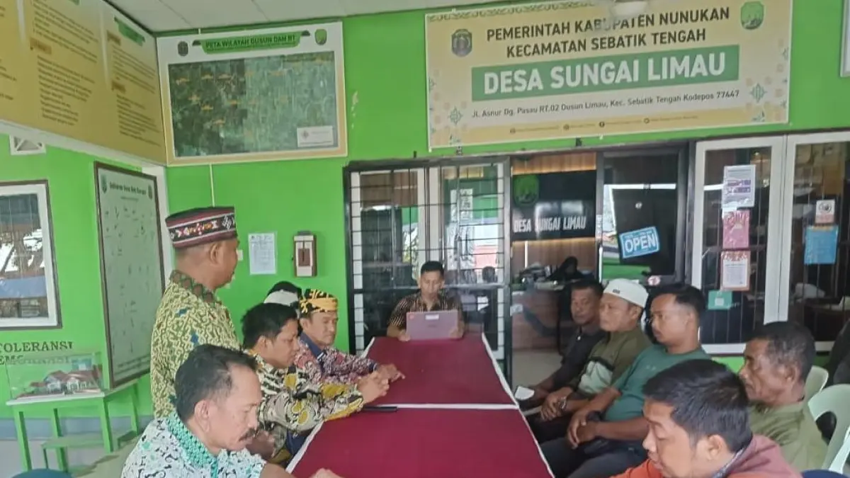 LANGKAH CEPAT : Pemerintah Desa Sungai Limau menggelar Musdesus untuk penanganan jembatan yang terputus di RT 014.