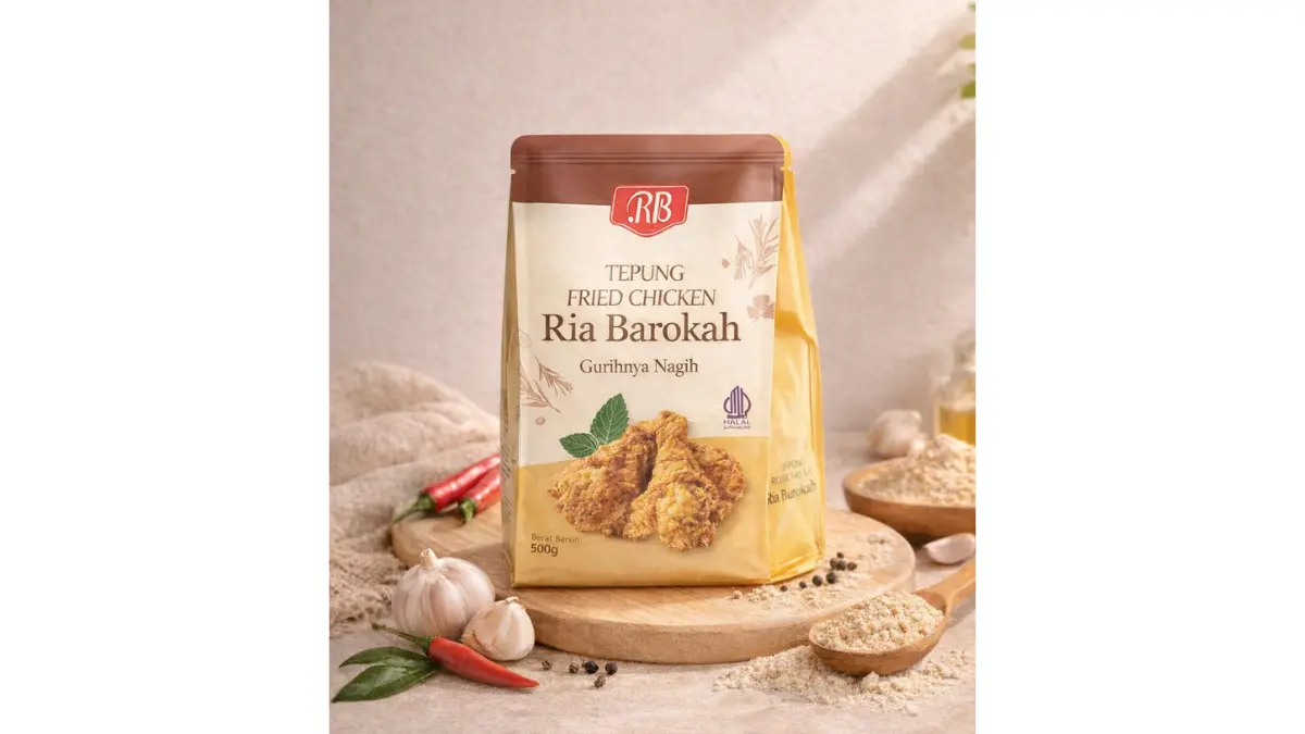 PRODUK UMKM – Tepung ayam goreng merek Ria Barokah, salah satu produk UMKM asal Kota Serang yang terus berkembang melalui dukungan pembiayaan dan pendampingan usaha. Foto: BRI.