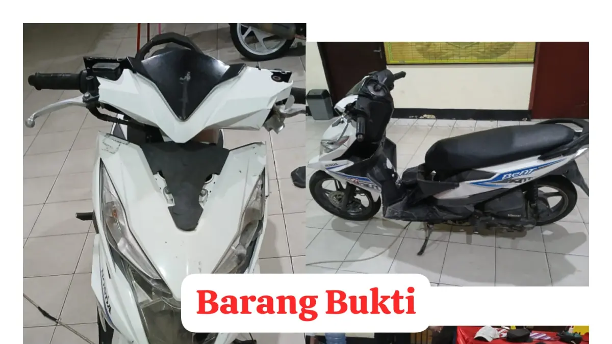 DIAMANKAN : Barang bukti berupa kendaraan roda dua diamankan bersama kedua pelaku.&nbsp;