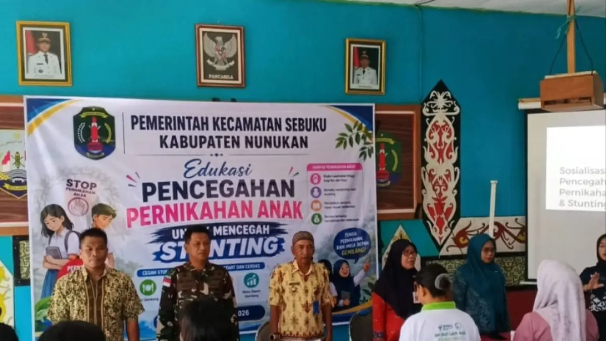 PENCEGAHAN : Dinas Sosial, Pemberdayaan Perempuan, dan Perlindungan Anak Nunukan memberikan edukasi pencegahan pernikahan dini.&nbsp;