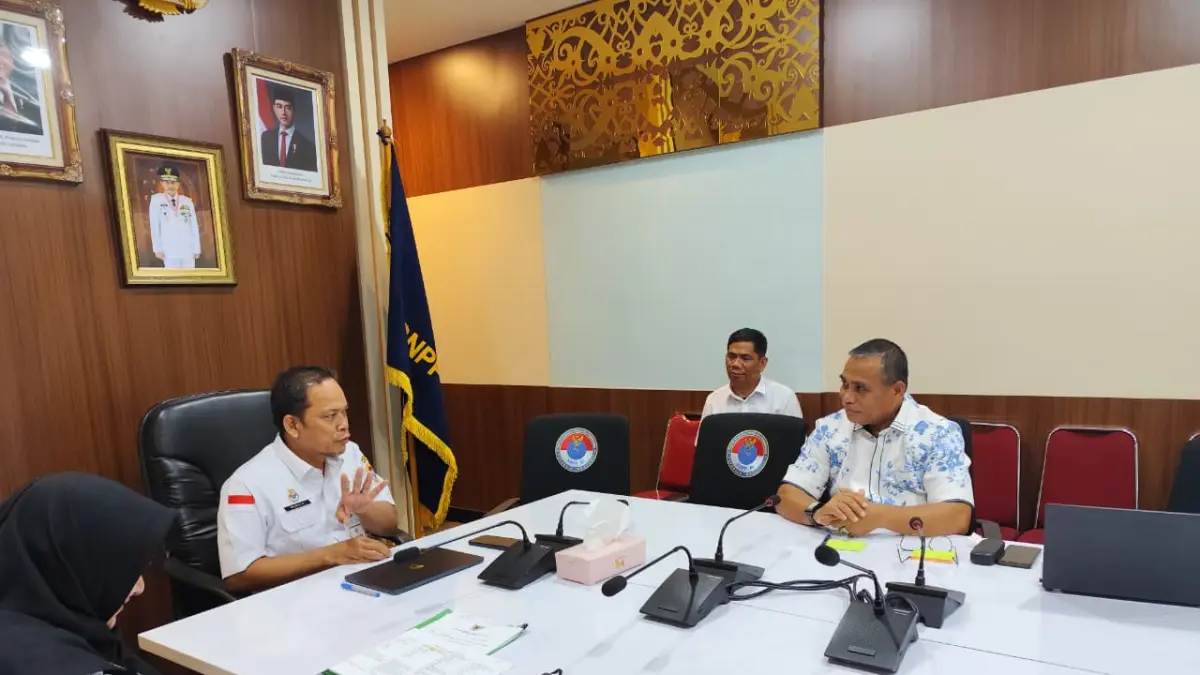 KOORDINASI : Kepala BPPD Nunukan Robby Nahak Serang saat audensi dengan Deputi Bidang Pengelolaan Batas Wilayah Negara BNPP RI Dr. Nurdin di Jakarta.&nbsp;