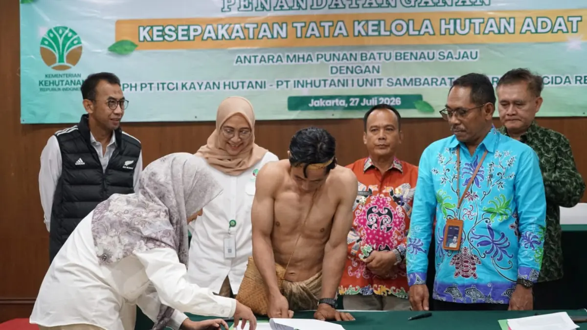 PERTAMA : Kesepakatan tata kelola hutan adat dihadiri langsung Wakil Bupati Bulungan, Kilat, di Jakarta.
(Taslee/Radar Tarakan)