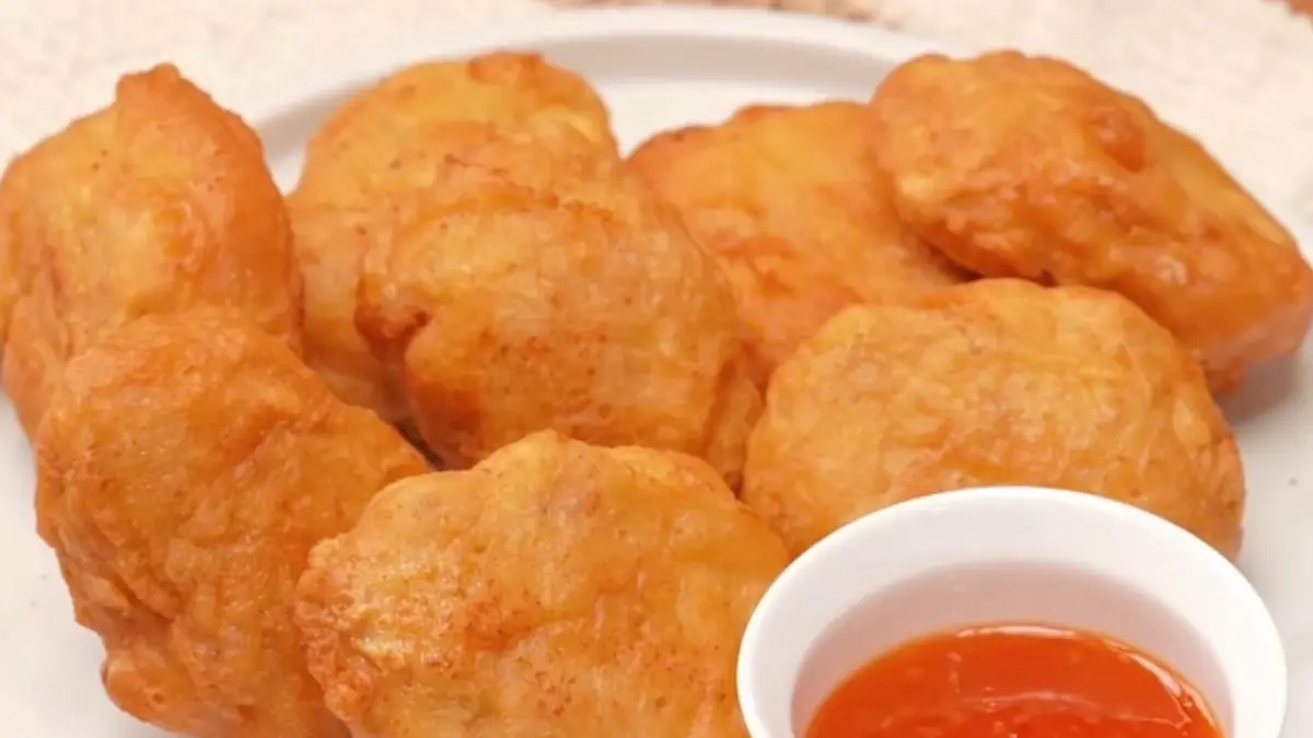 Potret nugget ayam homemade ala restoran cepat saji terkenal, gurih dan enak.