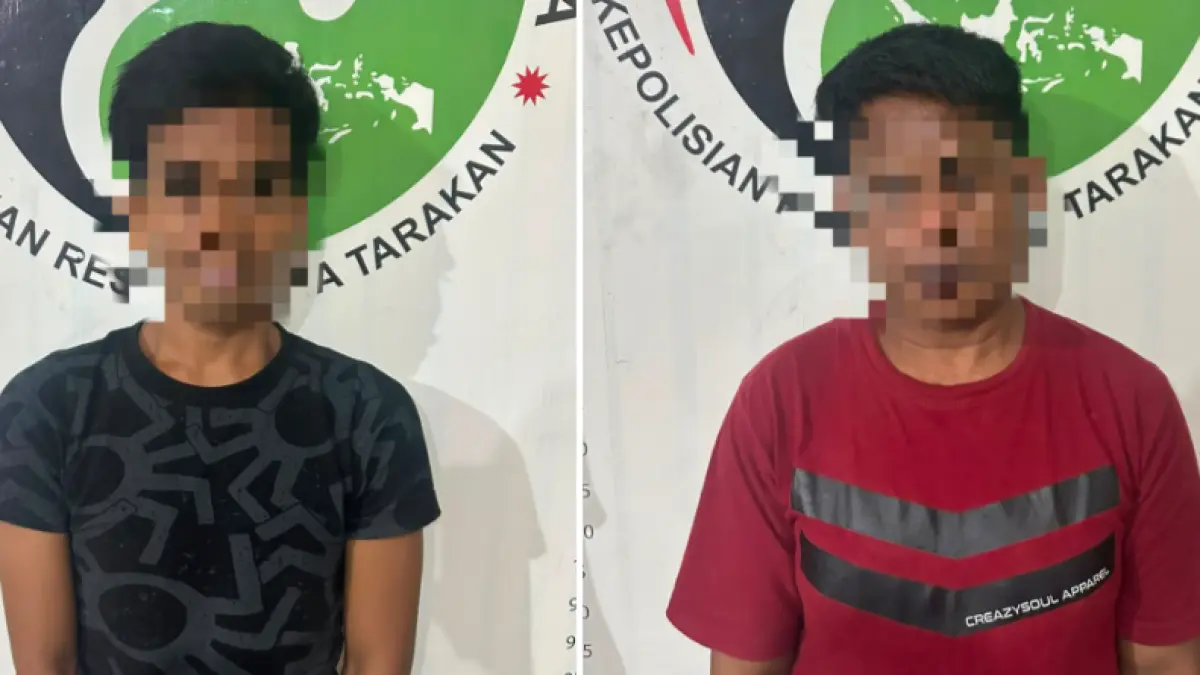 DIAMANKAN: Kedua pelaku yang diamankan Satresnarkoba Polres Tarakan setelah didapati memiliki narkotika jenis sabu. SATRESNARKOBA POLRES TARAKAN&nbsp;