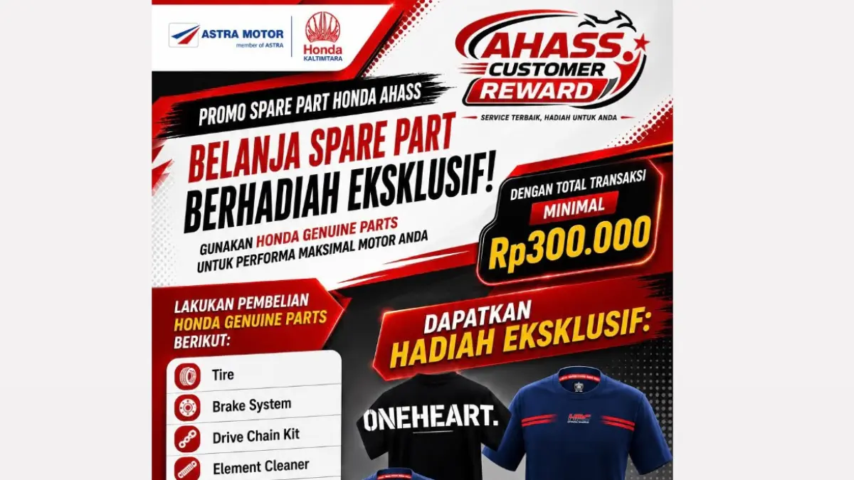 Belanja Spare Part Honda di AHASS, Dapat Hadiah Eksklusif!