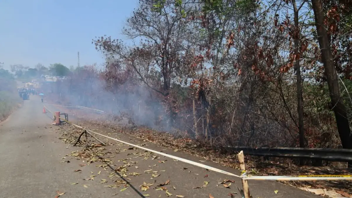 BERI DAMPAK : Asap dari karhutla yang terjadi di Kelurahan Pantai Amal. AGUS DIAN ZAKARIA/RADAR TARAKAN