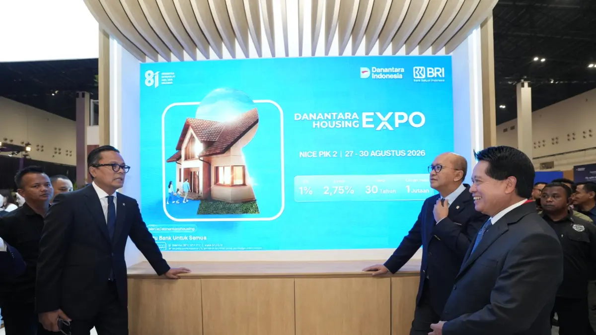 Direktur Utama BRI Hery Gunardi menghadiri pembukaan Danantara Housing Expo 2026 di PIK 2, Tangerang.
