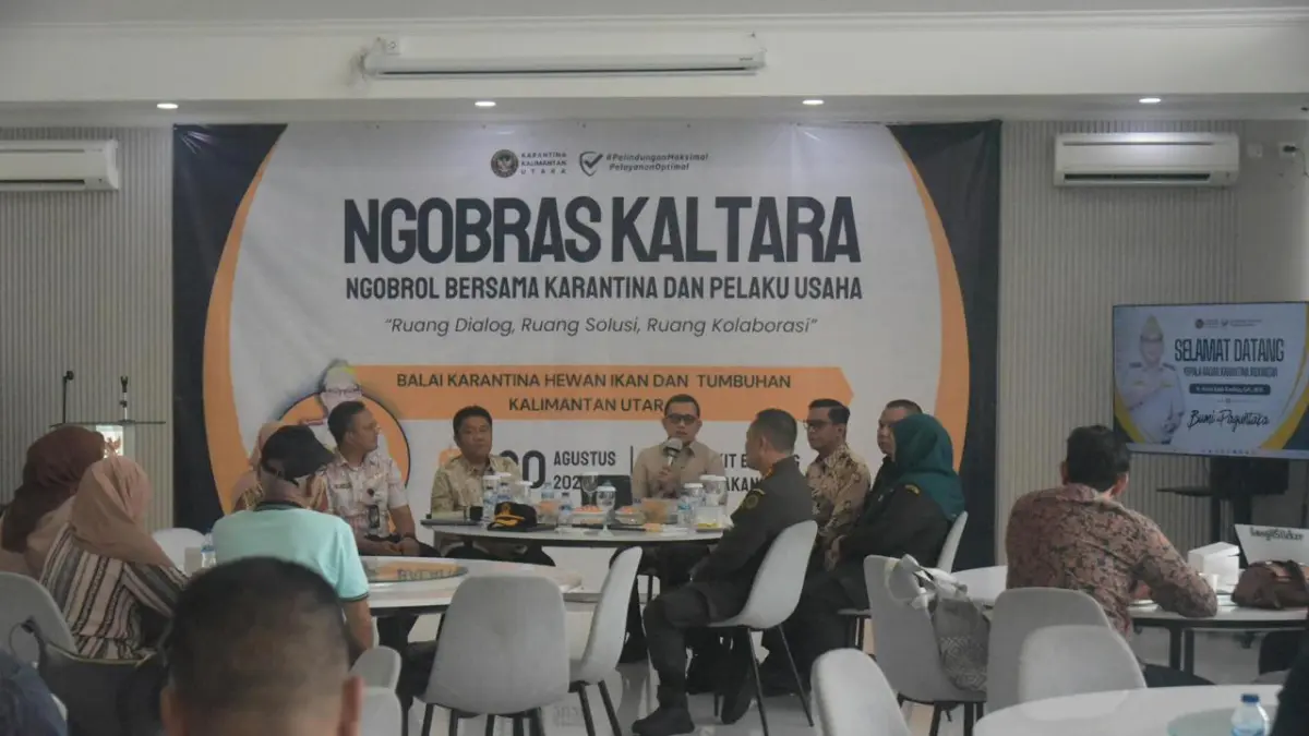DISKUSI : Pelaku industri dan eksportir sektor perikanan berdiskusi dengan Kepala Barantin Abdul Kadir Karding terkait persoalan ekspor komoditas perikanan. ISTIMEWA